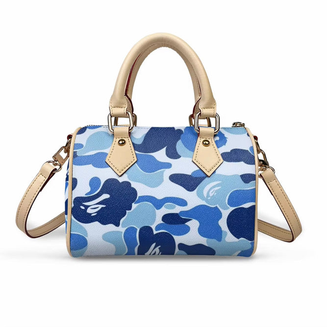 blue camo bag